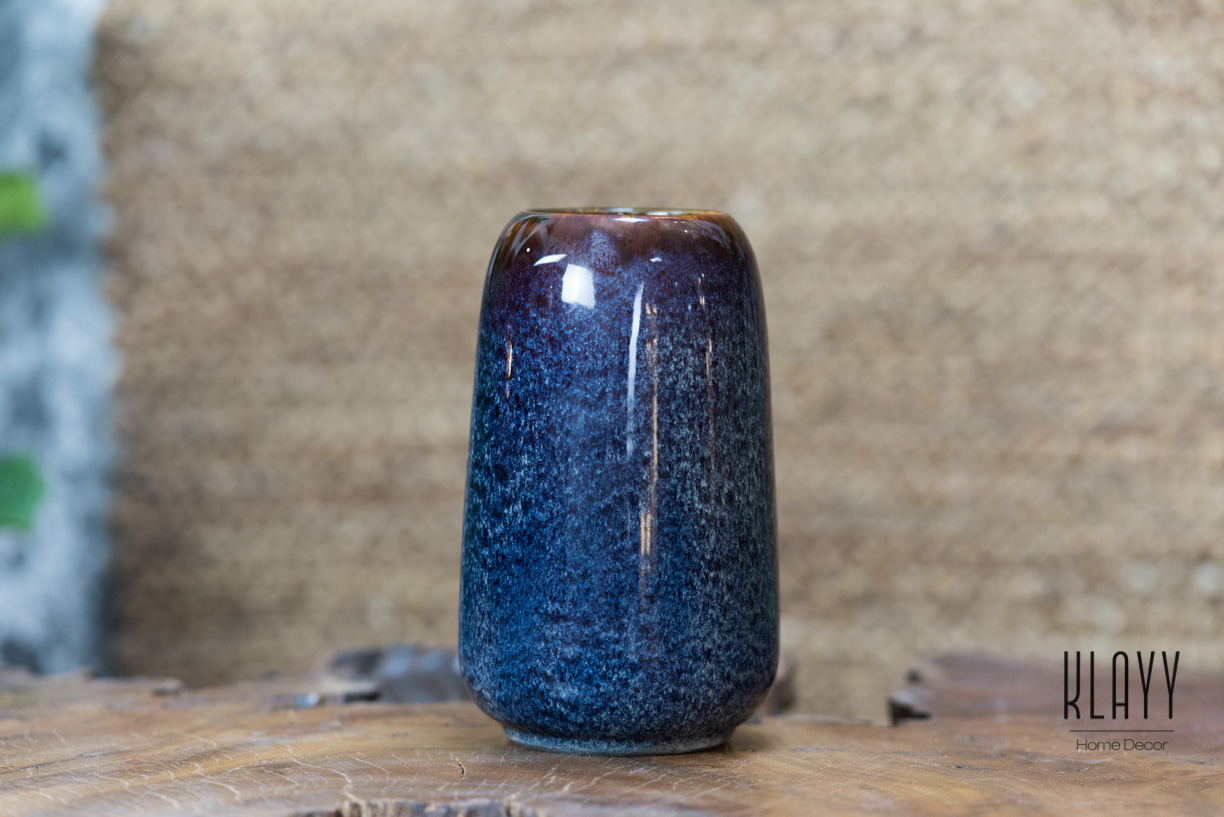 Blue Galaxy Short Bottle Vase